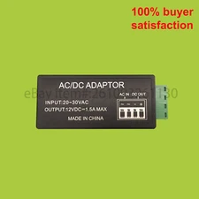 24 VAC to 12 VDC, 1.5 Amp Supply Current Power Adapter for Indoor Outdoor CCTV