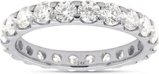 2Ct Lab Created Moissanite Full Eternity Stackable Wedding Band 14K Gold