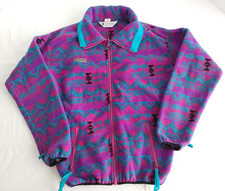 Columbia Youth Jacket Full Front Zip Elastic Hemline Purple Teal Size L 15393