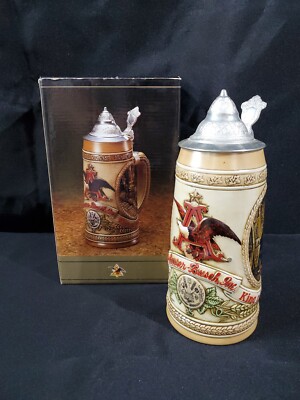 Vintage Anheuser-Busch Limited Edition Lidded Stein -  E  Series - #41544