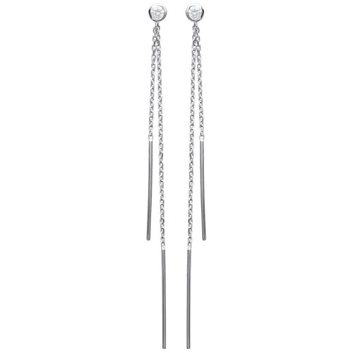 Boucles D'oreilles Zirconium Cristal Rond Argent Rhodié Tailles Au