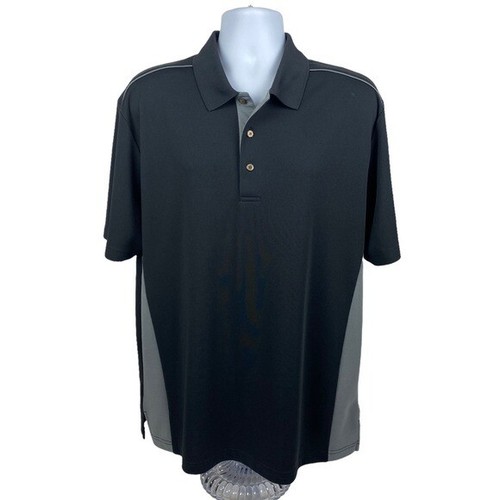 Grand Slam Airflow Black Gray 3-Button Golf Polo Shirt Men's XL