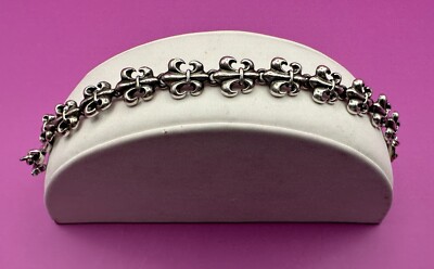 FLUER DE LIS VERKNÜPFTES ARMBAND STERLINGSILBER 6,5 KNEBELVERSCHLUSS NEW ORLEANS