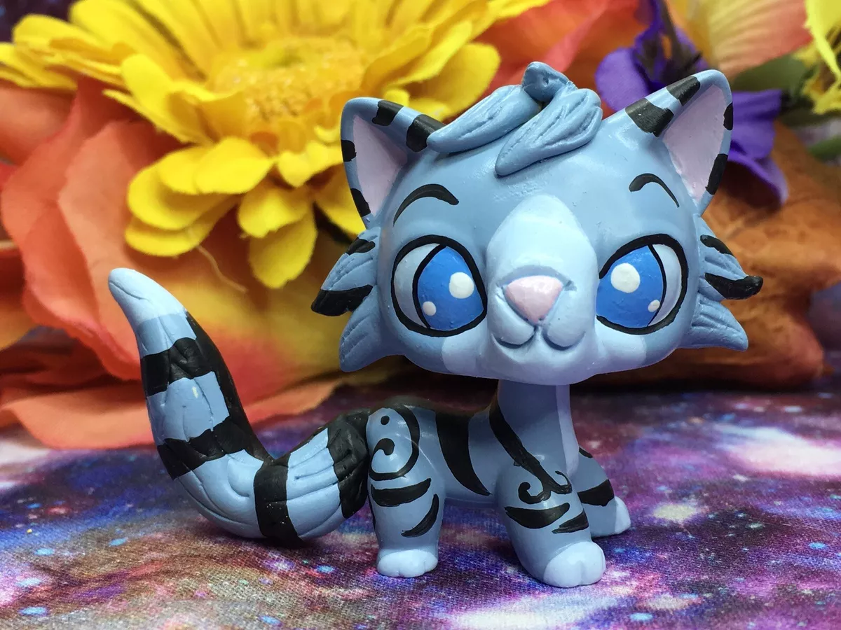 Mini Toy Pet Shop, “Jayfeather” WARRIOR CAT, Ooak Custom, Hand Painted