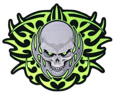 JUMBO EMBROIDERED TRIBAL SKULL PATCH JBP030 12 INCHES sew iron back design new