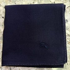 CLASSIC MEN HANDKERCHIEF VTG COTTON DARK BLUE PLAIN POCKET SQUARE 18" ART M231