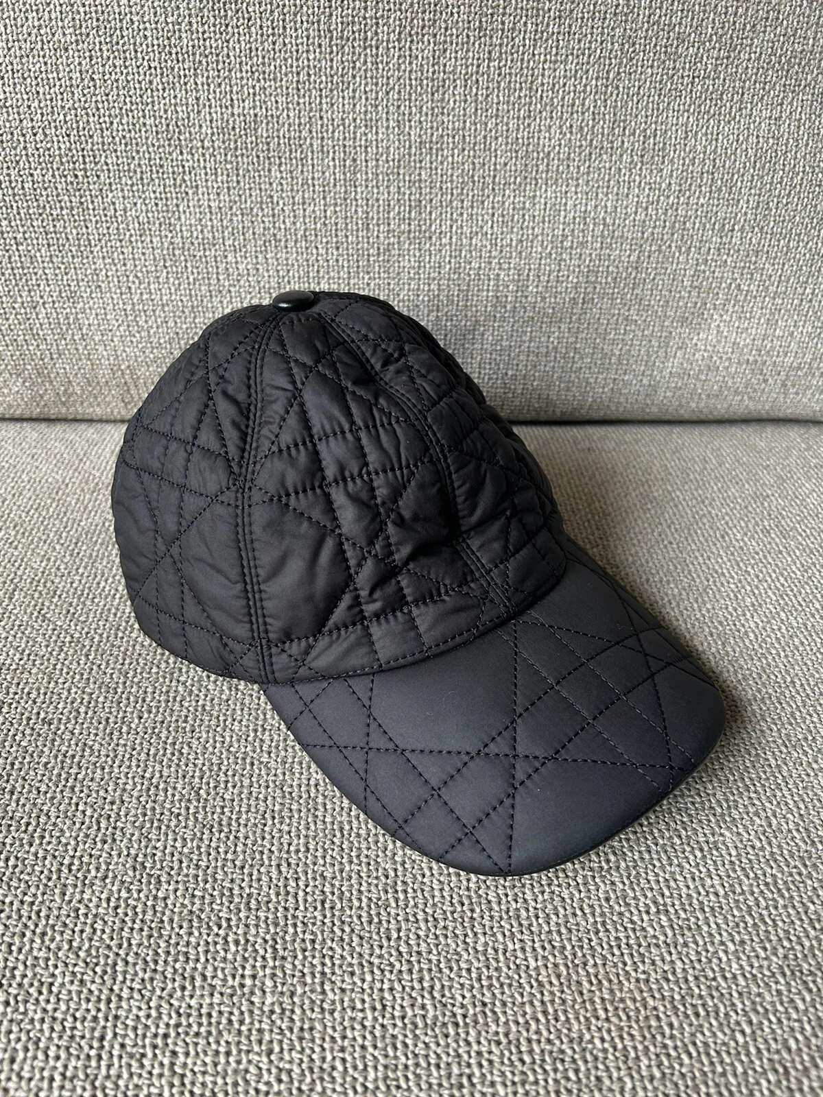 Casquette noire matelassée Christian Dior