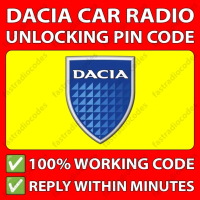 ✅DACIA RADIO UNLOCK PIN CODE LOGAN SANDERO DUSTER DOKKER STEPWAY LODGY RENAULT✅ - Image 1 of 4