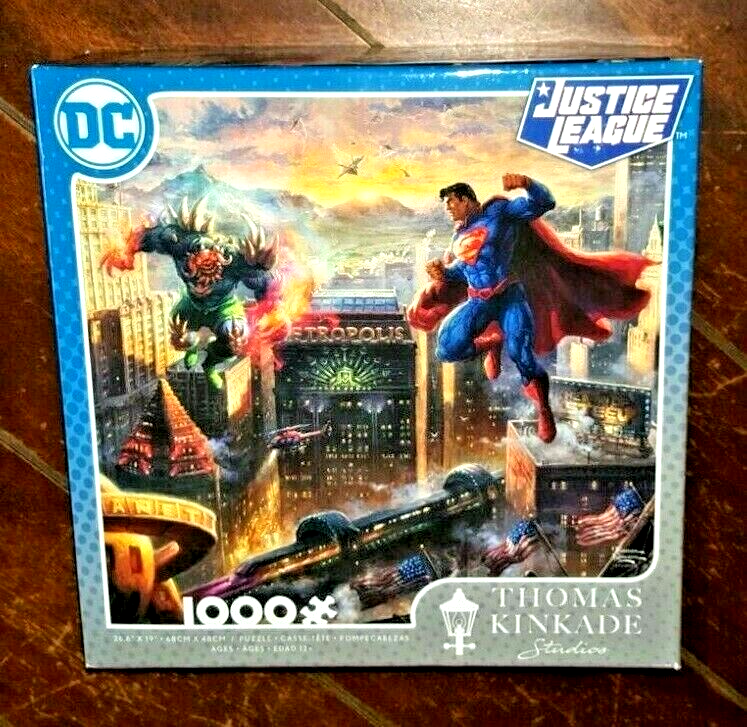 Thomas Kinkade Studios DC JUSTICE LEAGUE 1000pc 26.6