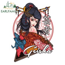EARLFAMILY 5.1" Japanese Geisha Anime Car Decals Sexy Female Vinyl Stickers