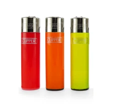 3x Clipper Solid Colors Lighters - Removable Flint - Assorted Colors