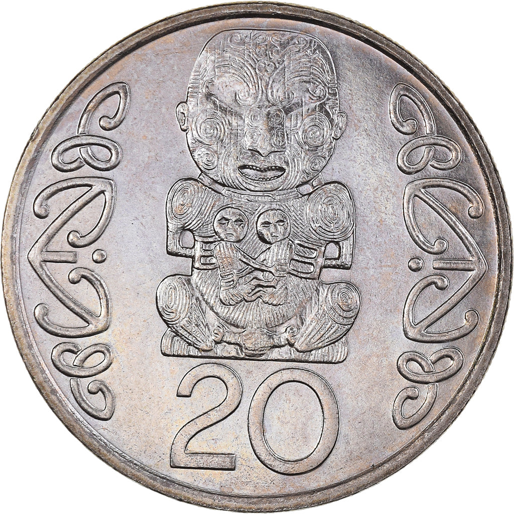 【即決価格】【最終値下げ】 tumblie elephant New Zealand 20 Cents Coin | Pukaki - Ngati Whakaue Chief | 1990