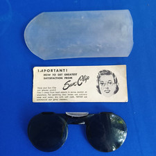 Vtg Sun-Clip Sunglasses 1950's Case Paperwork Spring w Plexiglass Cleveland OH