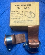1 BOX NOS,  2 BUSSMAN NO. 616 BUSS FUSE REDUCERS 600V 100A to 60A