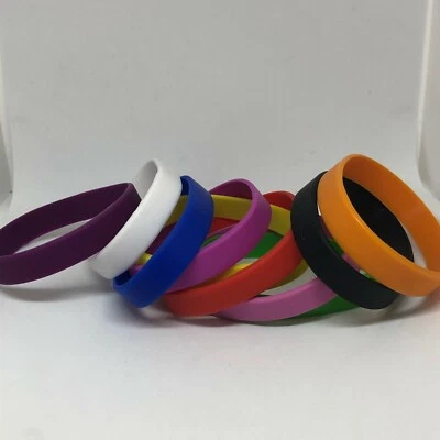 Silicone Wristbands Rubber Plain Reusable For Events Charity Fashion Bands-Adult - Image 1 of 4