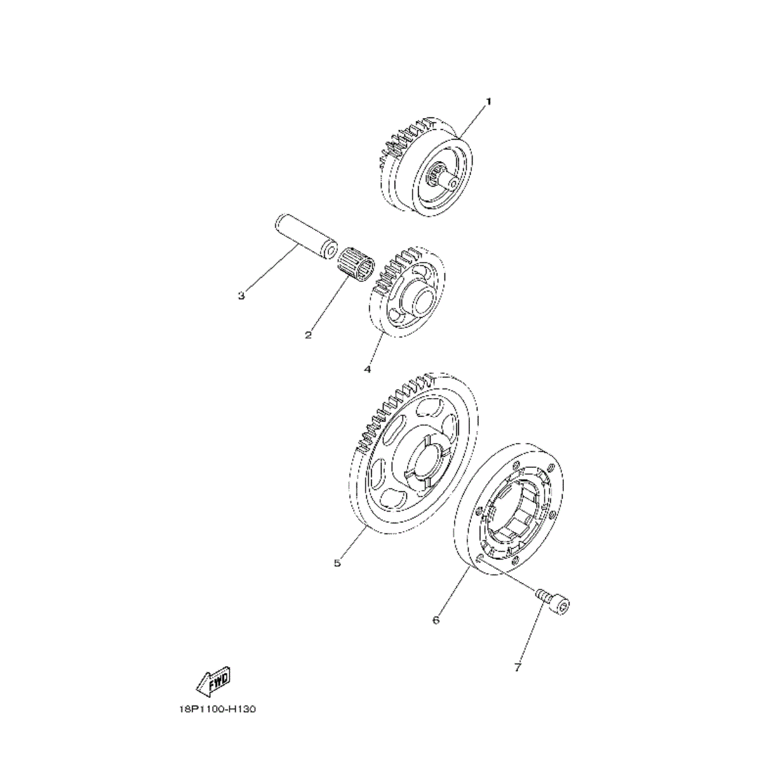 YAMAHA YFZ450R,YFZ450X ENGINE STARTER CLUTCH DAMPER GEAR