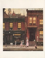 Norman Rockwell 1977 Vintage "Walking to Church" Mini Poster Color Lithograph