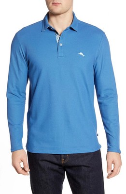 TOMMY BAHAMA Myka Blue Emfielder Long Sleeve Polo Shirt NEW 2XL 2XLT