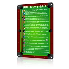 Pool Table Room Decor 8 Ball Rules Sign Pool Table Accessories Metal Tin Wall...