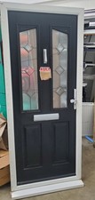 External Composite UPCV Door 885mm x 2090mm Great Condition No Keys BLACK/WHITE