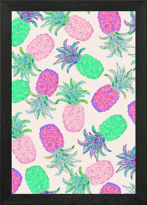 Ananas Pandämonium Pink Punch gerahmtes Wandbild Poster Leinwanddruck Bild