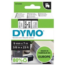 DYMO Authentic D1 Labels | Black Print on White Tape | 9 1 Count, Black/white 