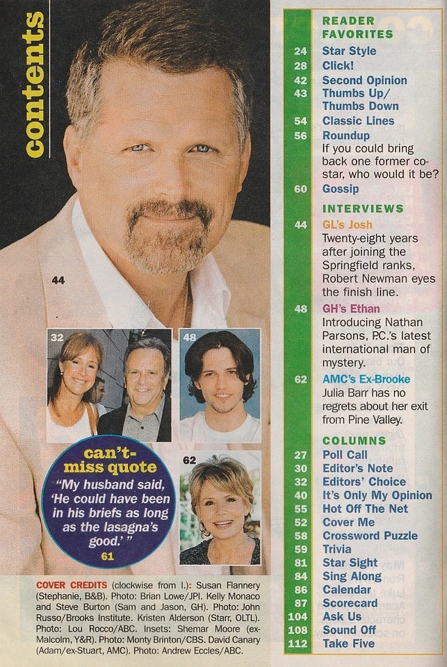 Soap Opera Digest June 2, 2009 NATHAN PARSONS-DAVID CANARY-ROBERT NEWMAN-BRANSON - Image 3 of 4
