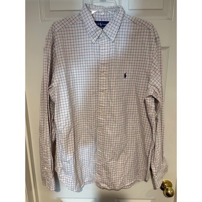 Ralph Lauren Classic Fit Mens XL 17 Tattersall Plaid Button Down Shirt