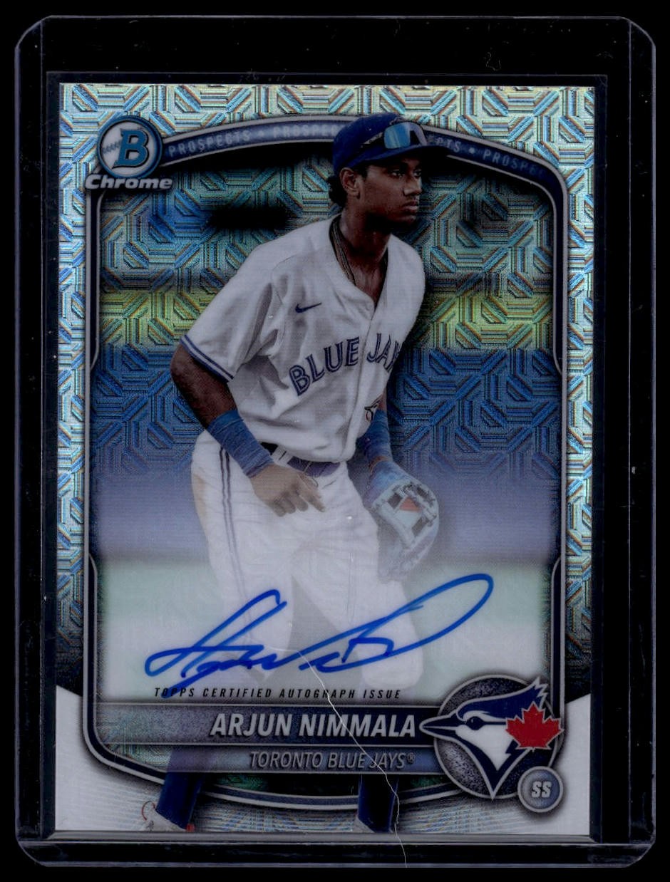 2024 Bowman #BMA-AN Arjun Nimmala Chrome Prospect Autographs Mojo Refractors