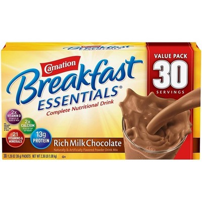 Carnation Breakfast Essentials Nutritional Drink Milk Chocolate - 30 Servings