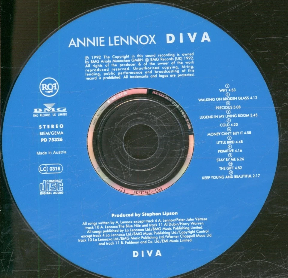 Annie Lennox Diva CD Europa BMG 1992 PD75326 - Bild 3 von 3