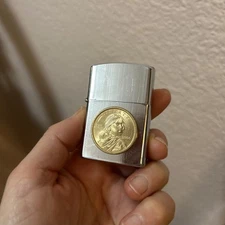 Vintage Kalan 2000 Liberty Coin Gold Cigarette Lighter Pocket Smoking Tobacco