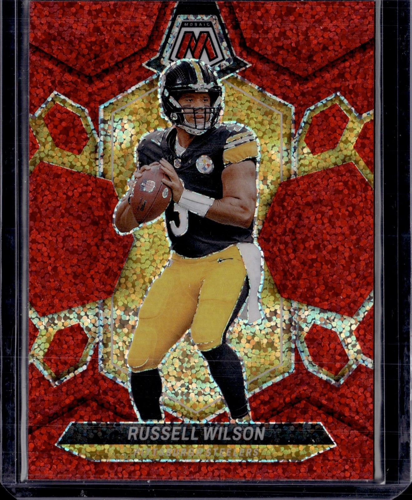 2024 Panini Mosaic Russell Wilson Red Sparkle Prizm #183