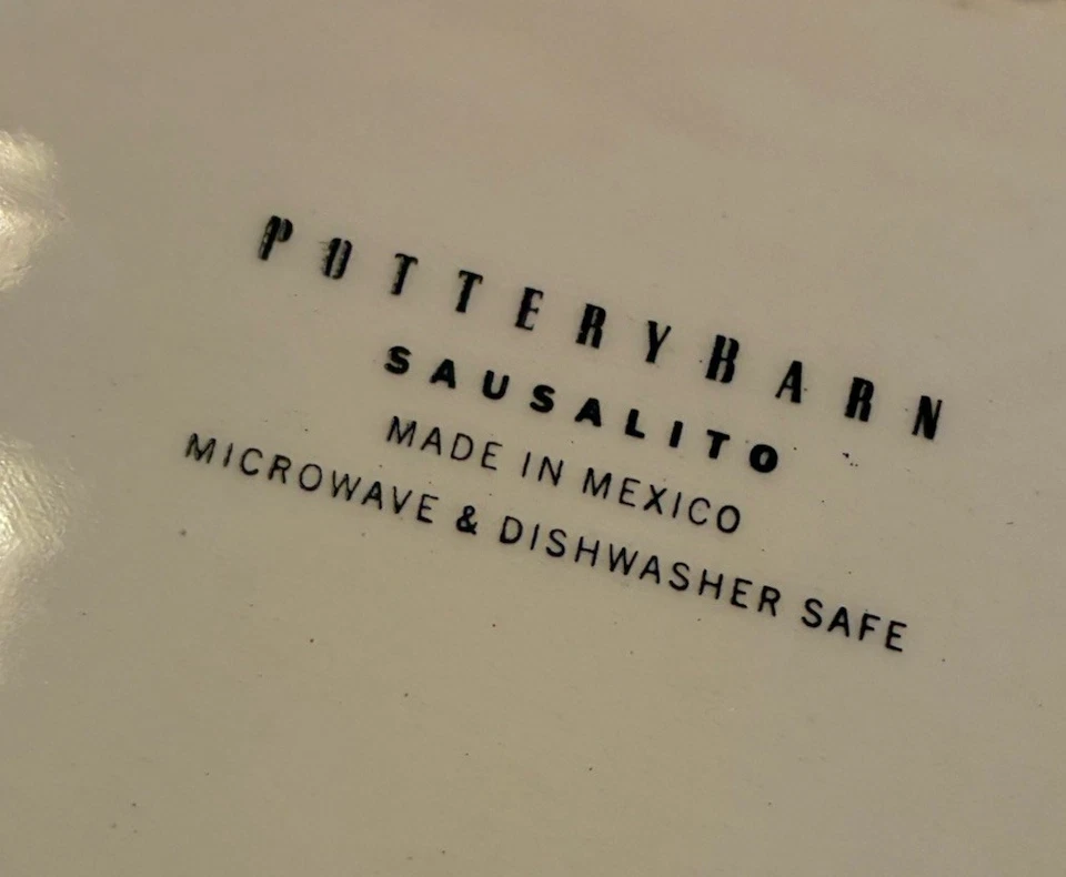 Plato grande pesado Pottery Barn Sausalito tomate ovalado para servir Foto 2 de 4