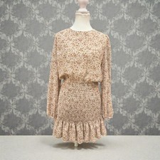 Dress Forum Los Angeles Mini Dress Floral Medium Beige Pink