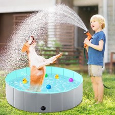 Foldable Dog Pool, Kiddie Pool Hard Plastic Pool for Kids, Portable Dog Pool PVC