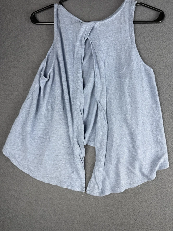 Camiseta sin mangas Tresics 100 % lino espalda abierta sin mangas transparente swing talla mediana Foto 4 de 4