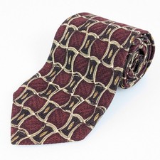 Ferrell Reed Geometric 100 Silk Wide Neck Tie Sz 3.75 x 59 Maroon Handmade USA