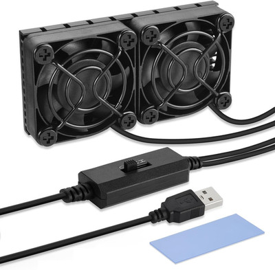 ELUTENG Computer Fan USB 40Mm Dual Row 2 in 1 USB PC Fans with 3 Adjustable Spee