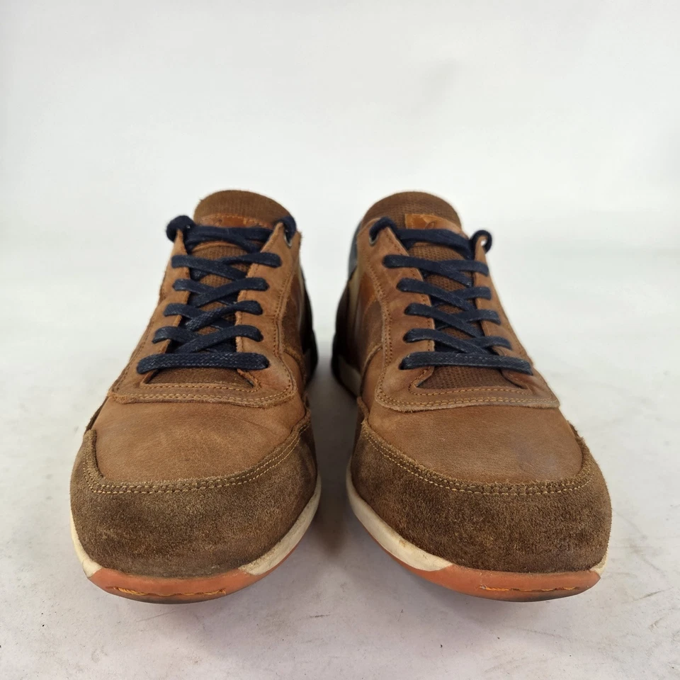 BullBoxer Taryk Low Top Leather Suede Sneakers US 9 Mens Brown Lace Up Shoes - Image 2 of 4