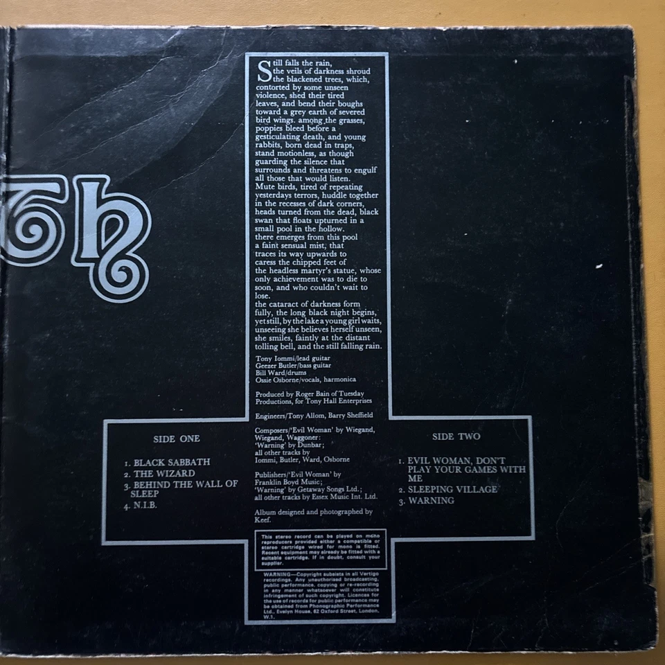 Black Sabbath - Self Titled - 1970 Large Swirl G+/G+ - Image 4 of 4