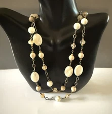 Silpada Mother Of Pearl Quartz Sterling Silver Toggle Clasp Necklace N1504