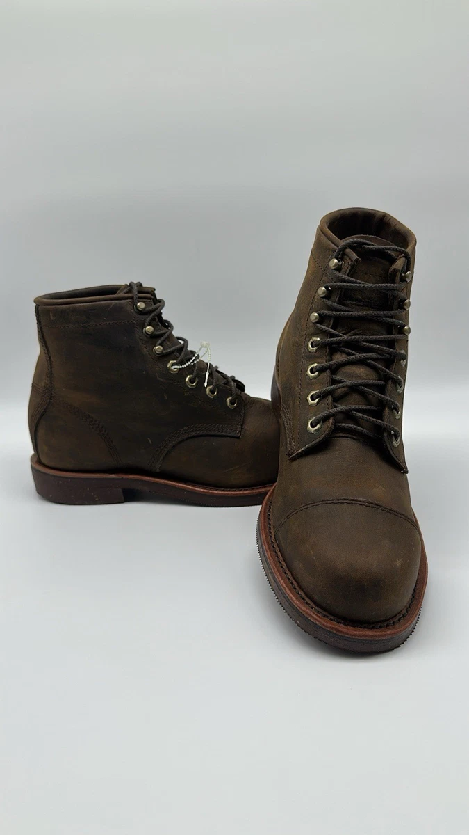 L.L. Bean Combat Ankle Work Boots Mens 7M Brown Genuine Leather Lace‎ Up L.L. Bean Brown Ankle Boots for Men for Sale | Shop New  main image 4