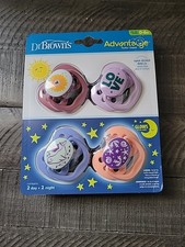Dr Brown's Advantage Pacifiers 4-Pack Glows in the Dark Love Size 0-6 Months