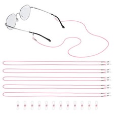 6 Pcs Waxed Eyeglass Chain, 26.8 Inch Eyeglass Lanyard Strap, Pink