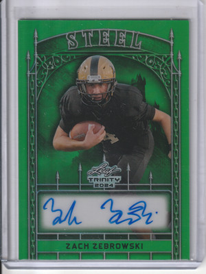 2024 Leaf Trinity Steel Zach Zebrowski Green Auto /7 #S-ZZI