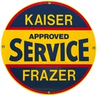 VINTAGE KAISER FRAZER PORCELAIN DEALERSHIP SIGN APPROVED SERVICE GAS OIL AUTO