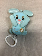 Vtg 1980 TOMY Peek-a-Boo Bunny Pull String Musical Baby Lullaby Crib Toy Green