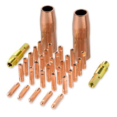 0.030'' Copper MIG Gun Tips Kit for Lincoln Magnum 100L & Tweco Mini/#1 (34-pc)