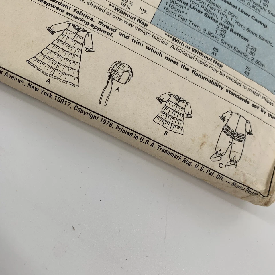 Vintage 1978 McCalls 6424 Baby Infant Oufits Newborn 3 6 Month Sewing Patterns - Image 3 of 3